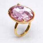 Gold - Inlaid Multicolored Oval Gemstone Ring - Stylish and Personalized Jewelry | N001646JLV - Image 5