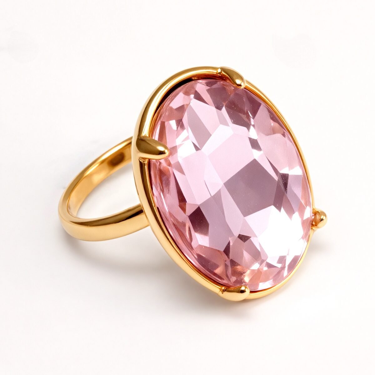 Gold - Inlaid Multicolored Oval Gemstone Ring - Stylish and Personalized Jewelry | N001646JLV - Image 7