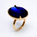 Gold - Inlaid Multicolored Oval Gemstone Ring - Stylish and Personalized Jewelry | N001646JLV - Image 17