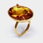 Gold - Inlaid Multicolored Oval Gemstone Ring - Stylish and Personalized Jewelry | N001646JLV - Image 14