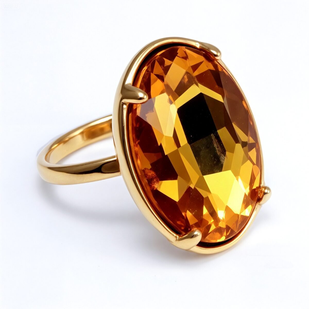 Gold - Inlaid Multicolored Oval Gemstone Ring - Stylish and Personalized Jewelry | N001646JLV - Image 15