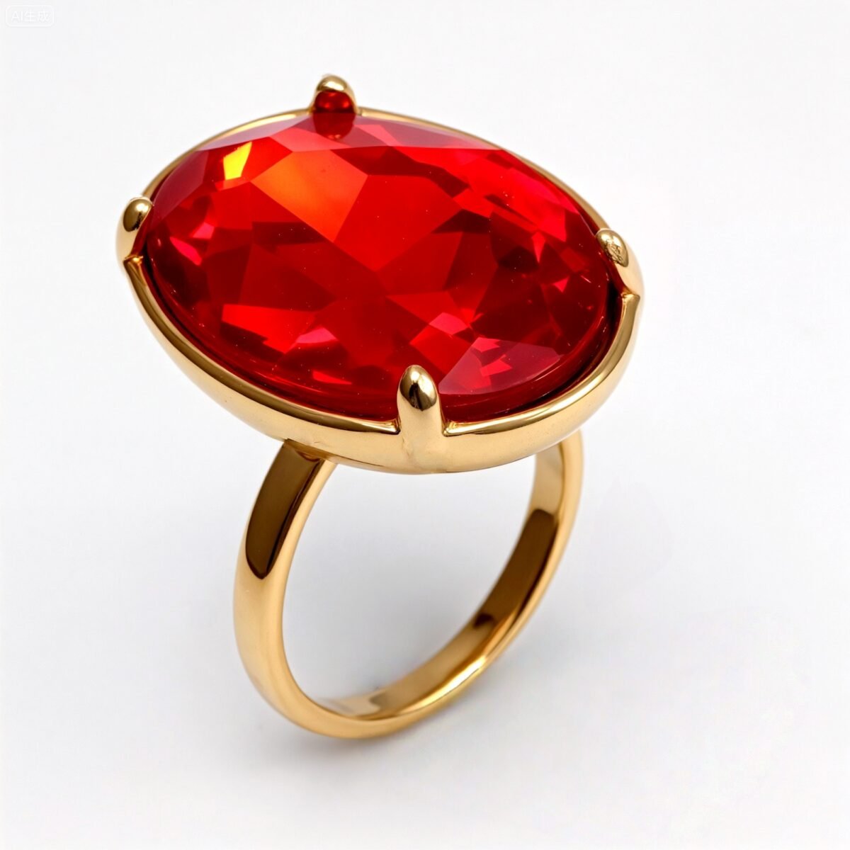 Gold - Inlaid Multicolored Oval Gemstone Ring - Stylish and Personalized Jewelry | N001646JLV - Image 20