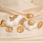 Retro Luxury Gold Diamond - inlaid Rings, Multi - layer Women's Ring - Image 2