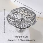 Elegant Hollow Flower Design Stainless Steel Women's Waterproof Ring丨G005935 - Image 4