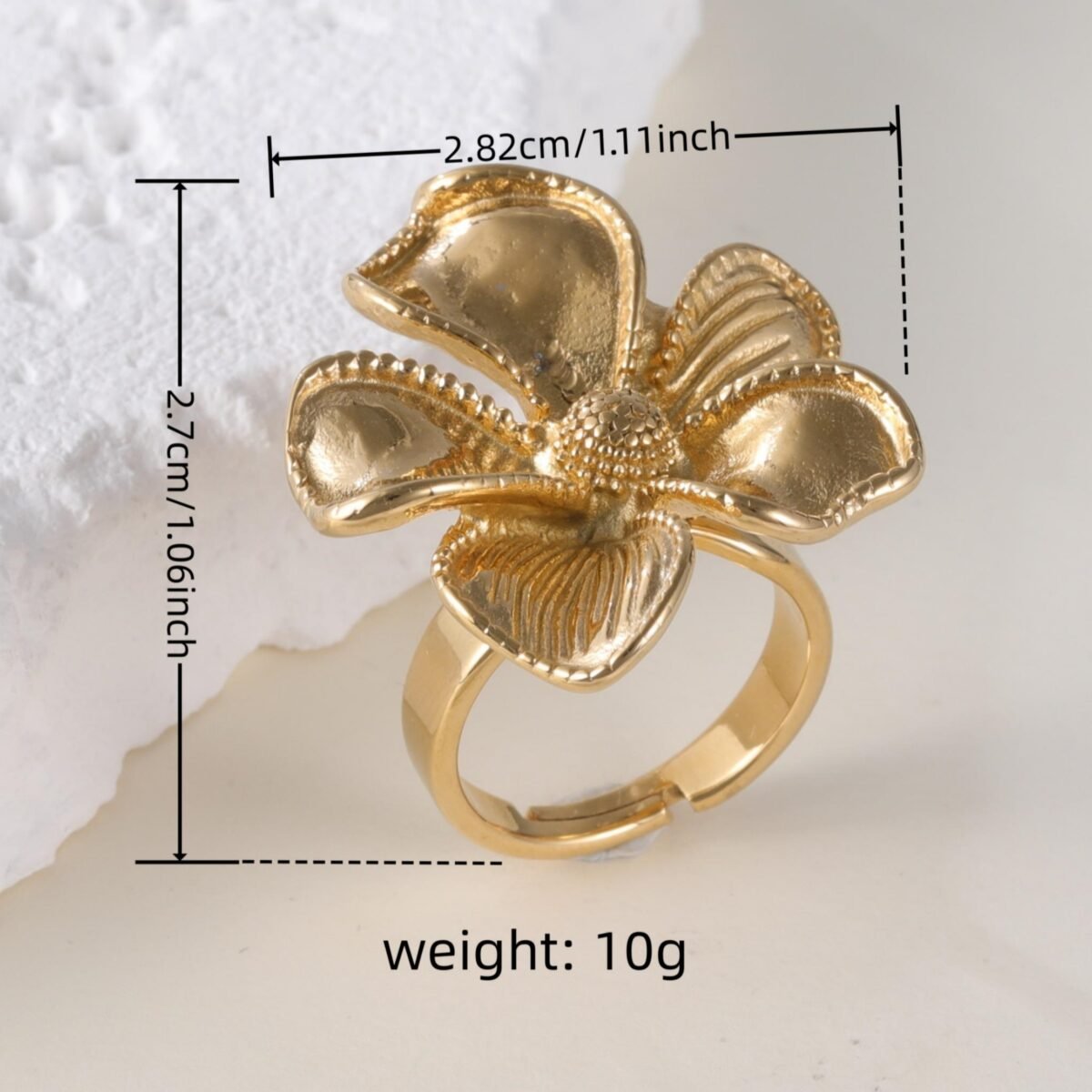 Elegant Flower Design Exquisite Female Stainless Steel Waterproof Ring丨G005765 - Image 2