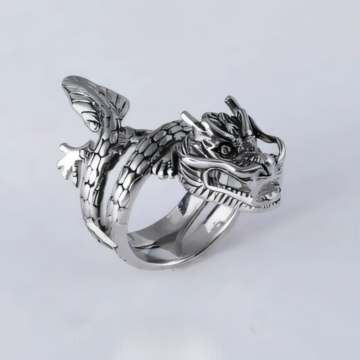 Bold Dragon Design Ring Men's Stainless Steel Ring | DZ1016 - Image 4