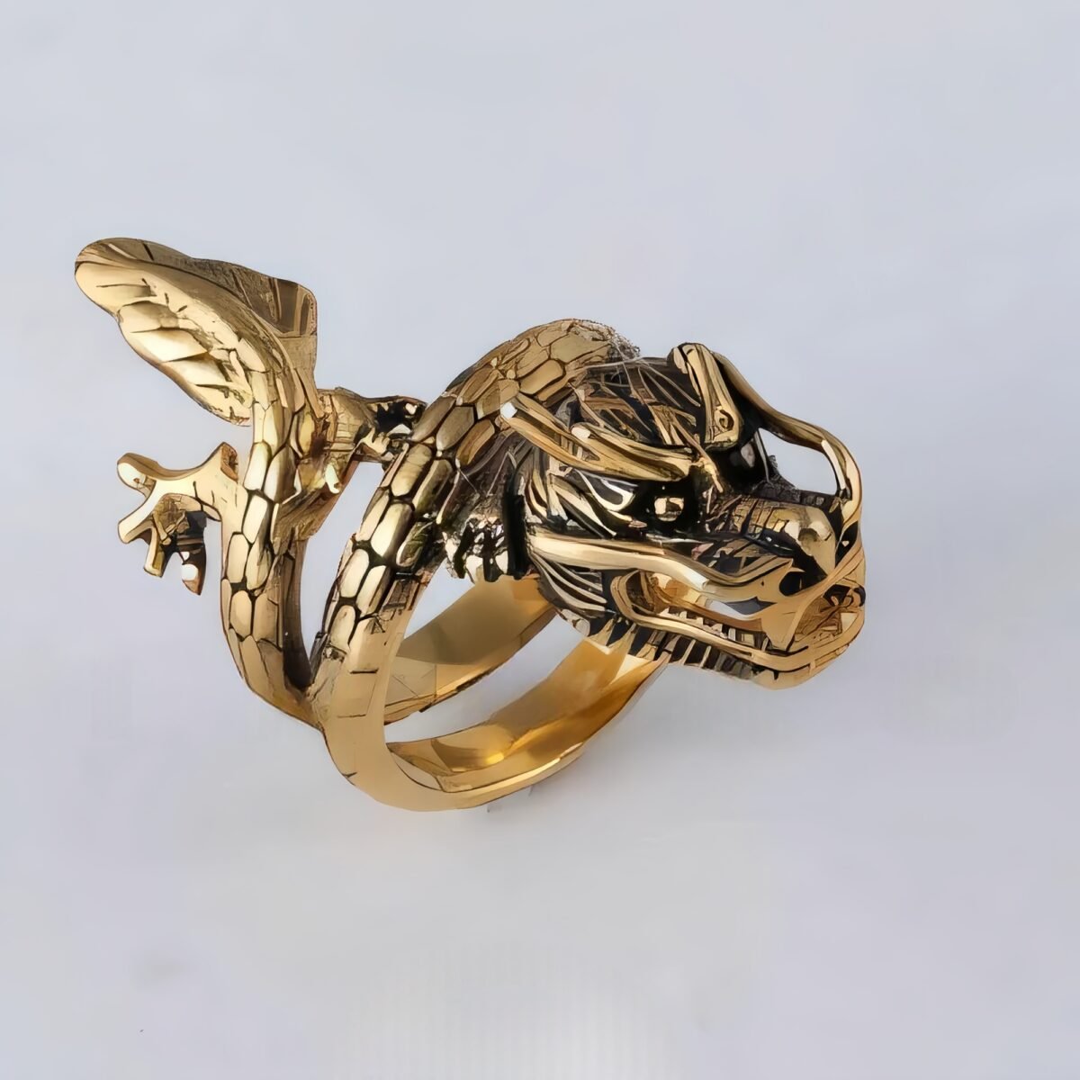 Bold Dragon Design Ring Men's Stainless Steel Ring | DZ1016 - Image 3