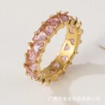 Women's stainless steel ring with colored zircon | G005625J - Image 4