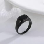 Classic Black Square Stainless Steel Ring Simple Bold Style Men Ring | K002145 - Image 4
