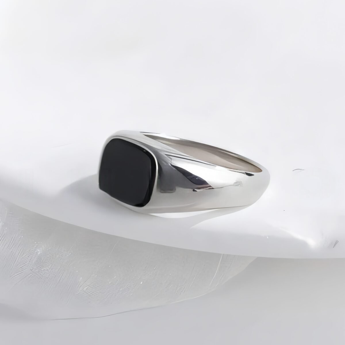 Classic Black Square Stainless Steel Ring Simple Bold Style Men Ring | K002145 - Image 3