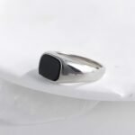 Classic Black Square Stainless Steel Ring Simple Bold Style Men Ring | K002145 - Image 3