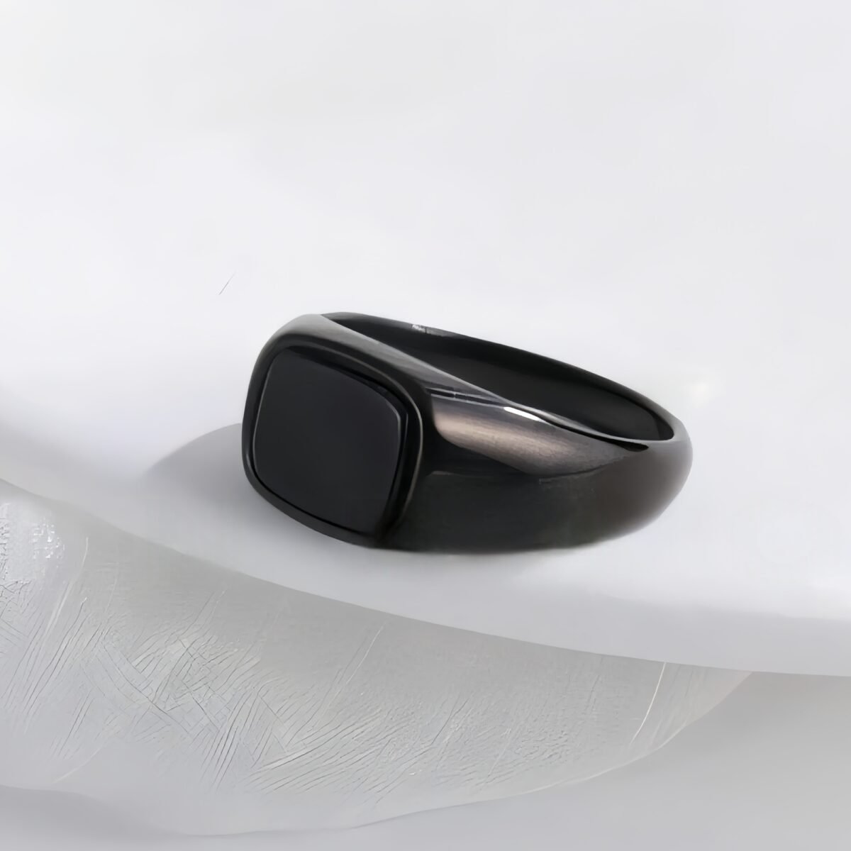 Classic Black Square Stainless Steel Ring Simple Bold Style Men Ring | K002145 - Image 5