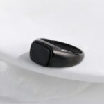 Classic Black Square Stainless Steel Ring Simple Bold Style Men Ring | K002145 - Image 5