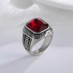 Classic Greek Pattern Gemstone Ring Stainless Steel Square Style for Men | BL1183 - Image 4