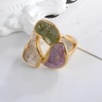 Colorful Floral Stainless Steel Ring Unique Design for Women | G004374 - Image 5