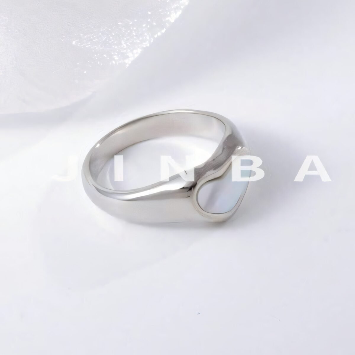 Contemporary Stainless Steel Heart Design Ring for Women | N0090 - Image 6