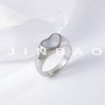 Contemporary Stainless Steel Heart Design Ring for Women | N0090 - Image 5