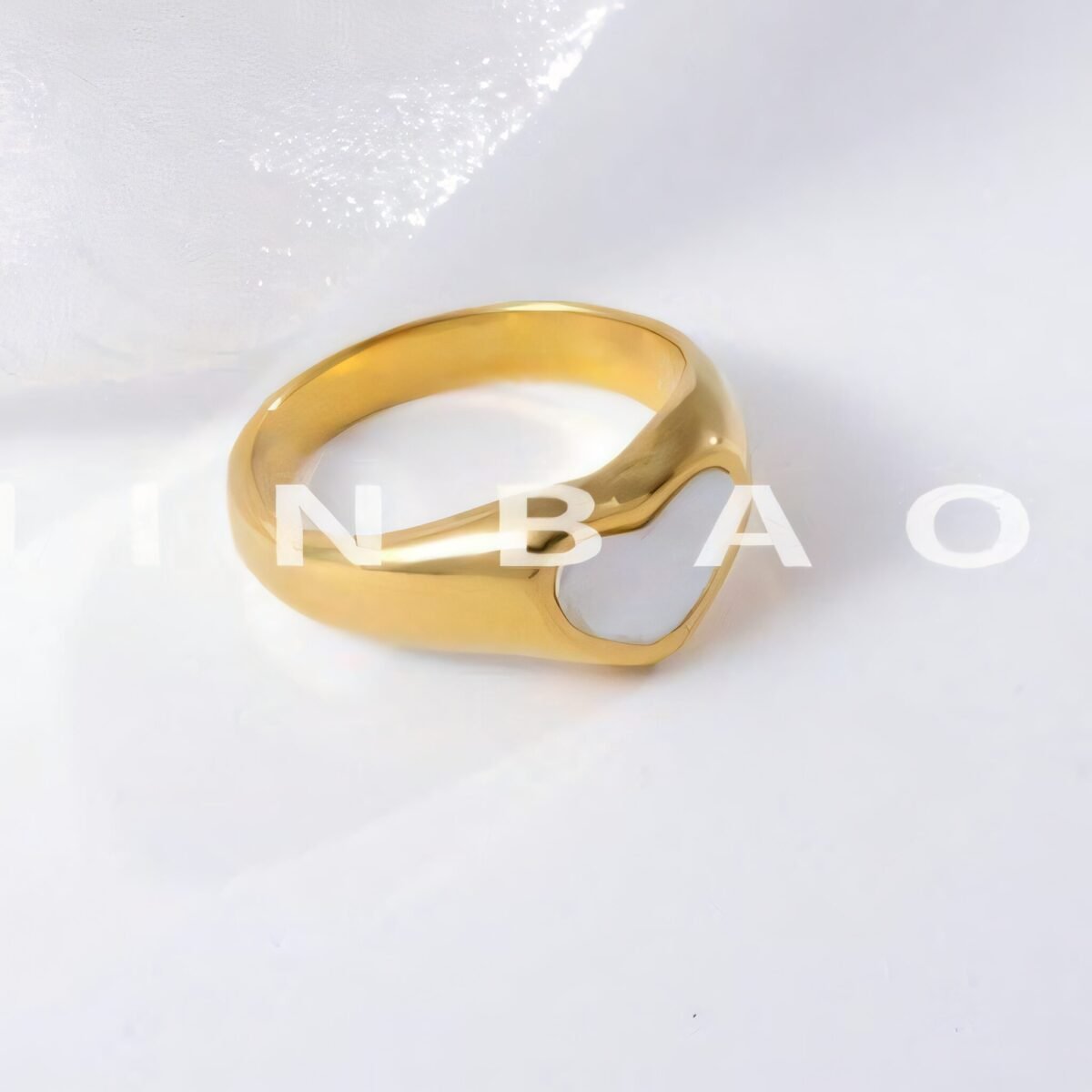 Contemporary Stainless Steel Heart Design Ring for Women | N0090 - Image 4