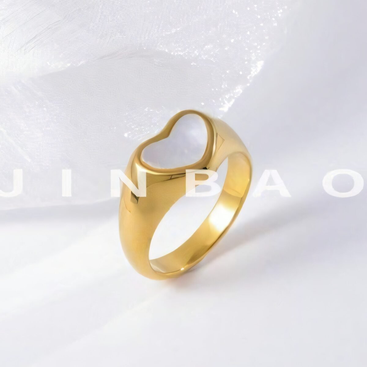 Contemporary Stainless Steel Heart Design Ring for Women | N0090 - Image 3