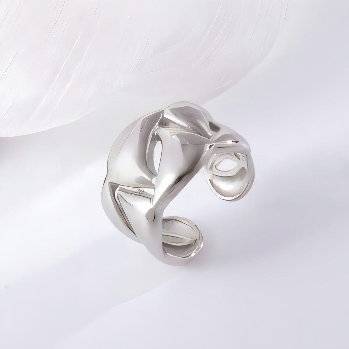 Delicate Hollow Design Stainless Steel Ring for Women | G00133 - Image 4