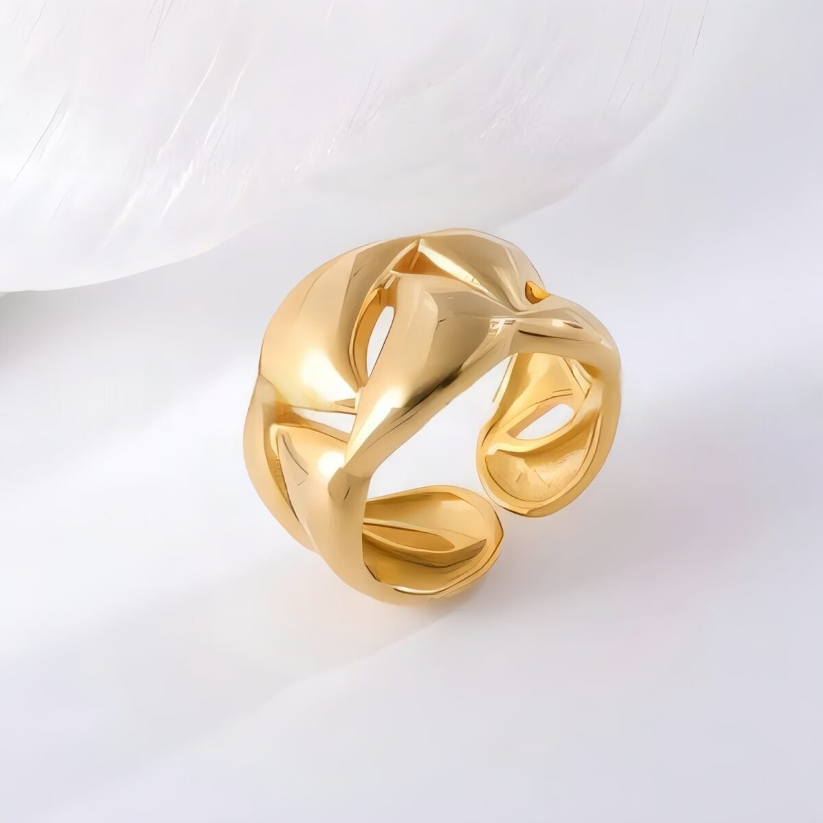 Delicate Hollow Design Stainless Steel Ring for Women | G00133 - Image 2