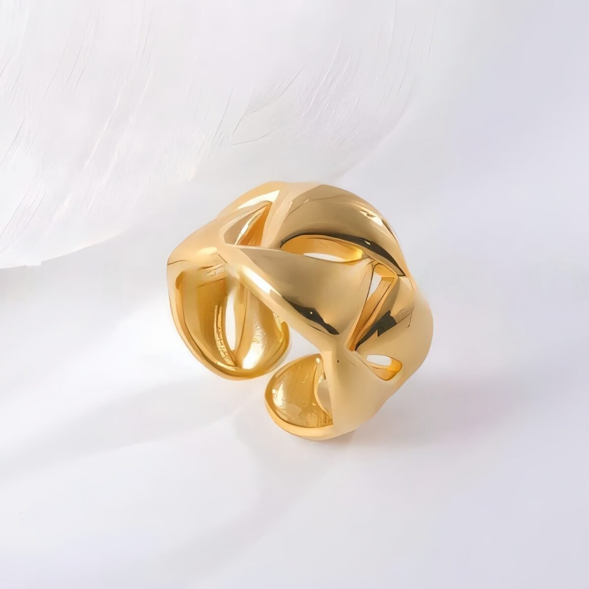 Delicate Hollow Design Stainless Steel Ring for Women | G00133 - Image 3