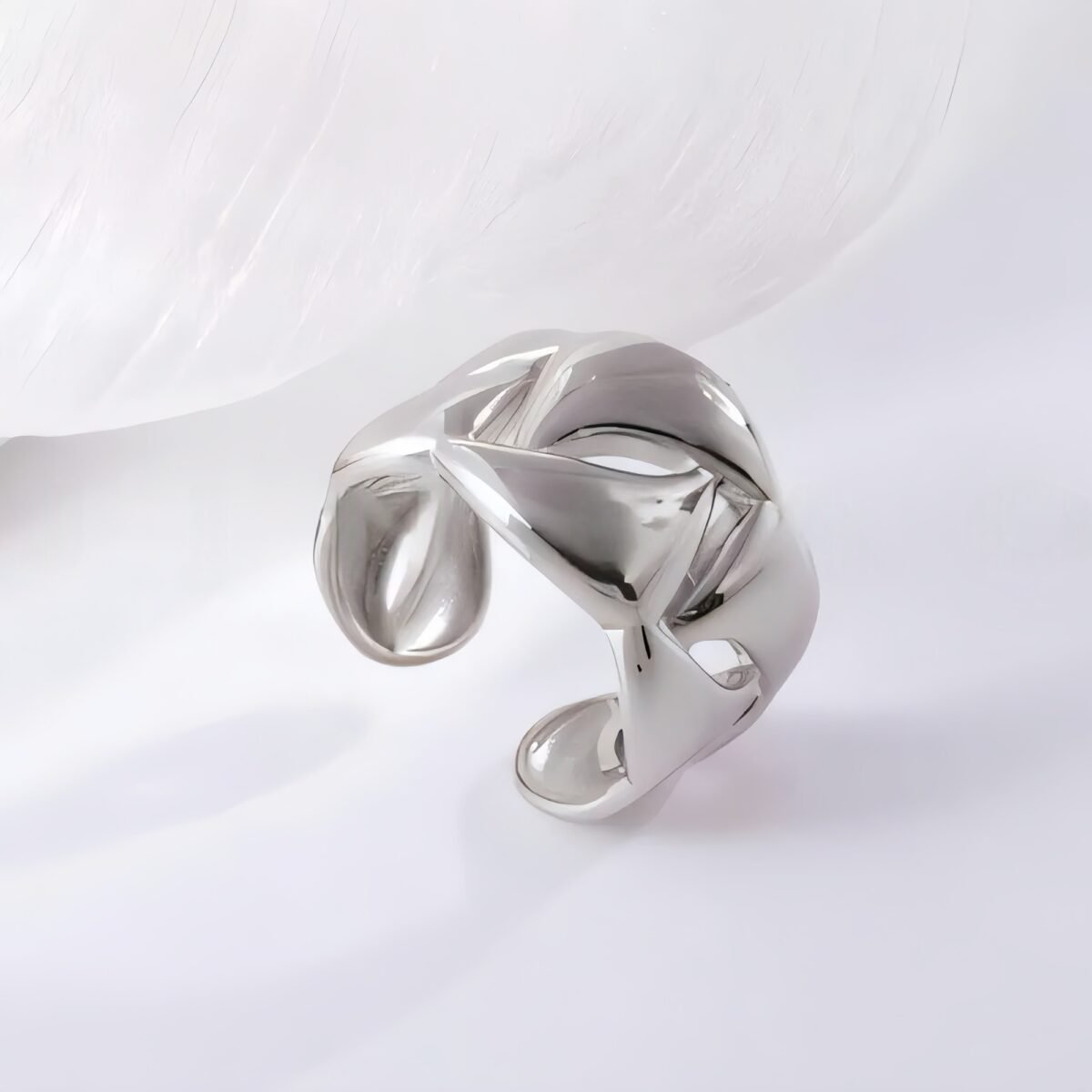 Delicate Hollow Design Stainless Steel Ring for Women | G00133 - Image 5