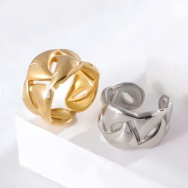 Delicate Hollow Design Stainless Steel Ring for Women | G00133