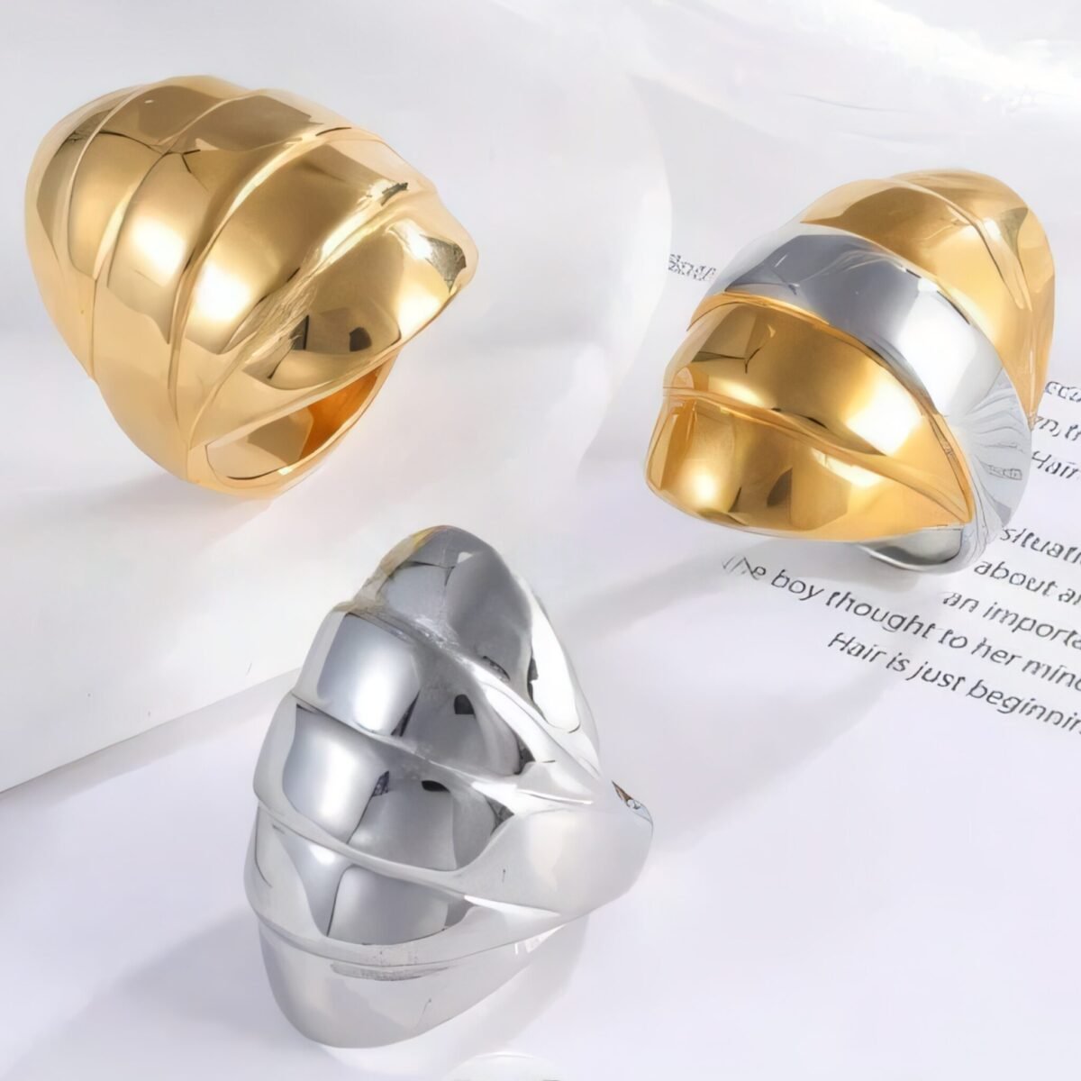 Delicate Layered Design Stainless Steel Ring for Women | G001191 - Image 1