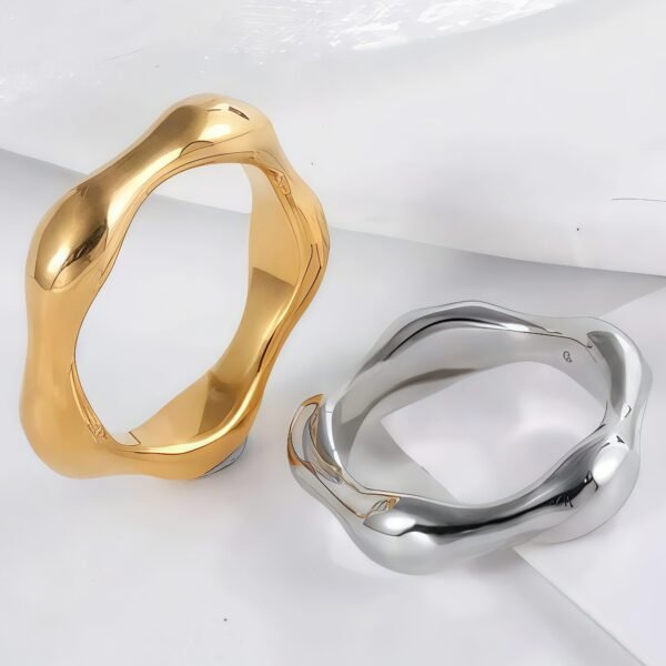 Delicate Stainless Steel Streamline Ring for Women | G00645