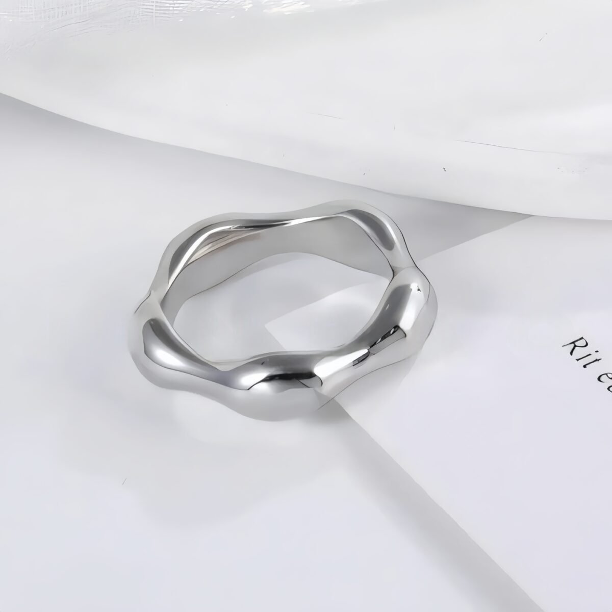 Delicate Stainless Steel Streamline Ring for Women | G00645 - Image 5