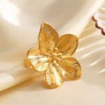 European and American Fashion Stainless Steel Flower Ring for Women | G005402 - Image 3
