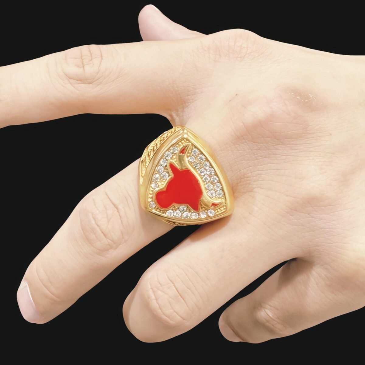 NBA Championship Ring Retro Shining Bull Head Stainless Steel Men's Ring丨K0225J - Image 6