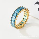 Women's stainless steel ring with colored zircon | G005626 - Image 2