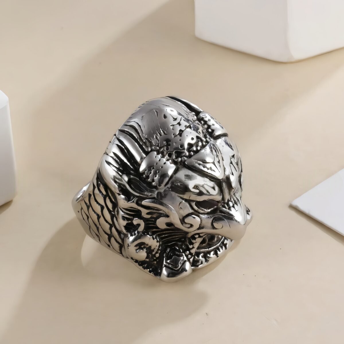 Eagle Head Stainless Steel Ring Men's Vintage Fashion Design | DZ1918 - Image 5