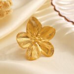 European and American Fashion Stainless Steel Flower Ring for Women | G005402 - Image 2