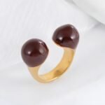 Elegant Double Bead Stainless Steel Ring Women's Ring | G004330 - Image 2