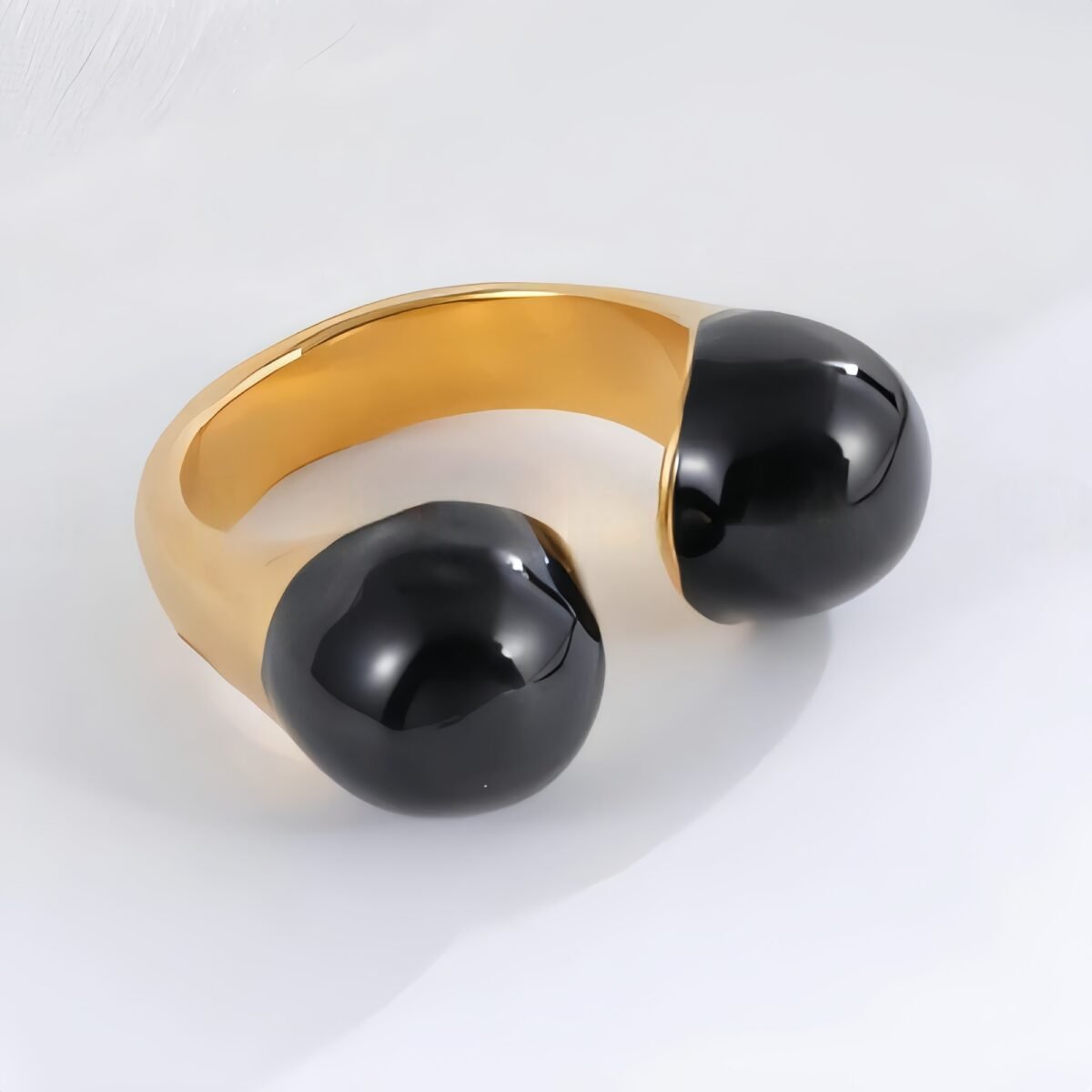Elegant Double Bead Stainless Steel Ring Women's Ring | G004330 - Image 5
