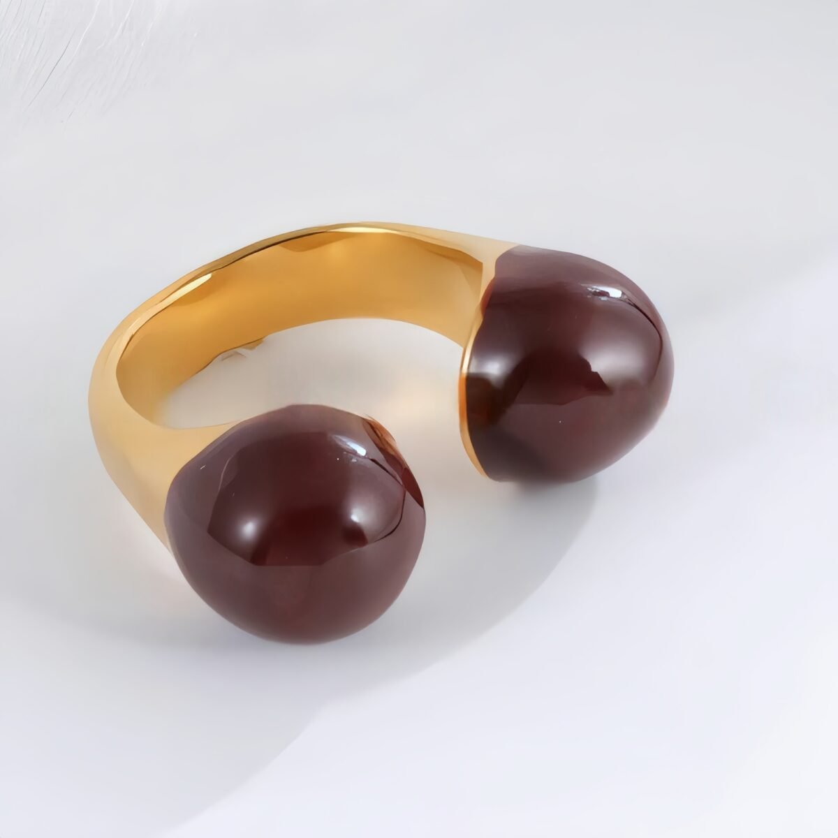 Elegant Double Bead Stainless Steel Ring Women's Ring | G004330 - Image 3