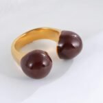 Elegant Double Bead Stainless Steel Ring Women's Ring | G004330 - Image 3
