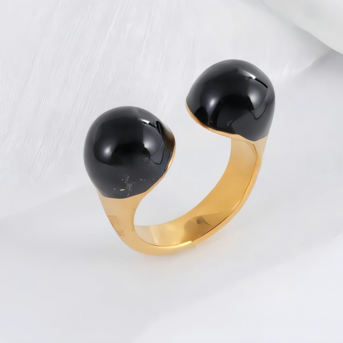 Elegant Double Bead Stainless Steel Ring Women's Ring | G004330 - Image 4
