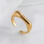 Elegant Simple Stainless Steel Curved Ring Women's Ring | G004076 - Image 3