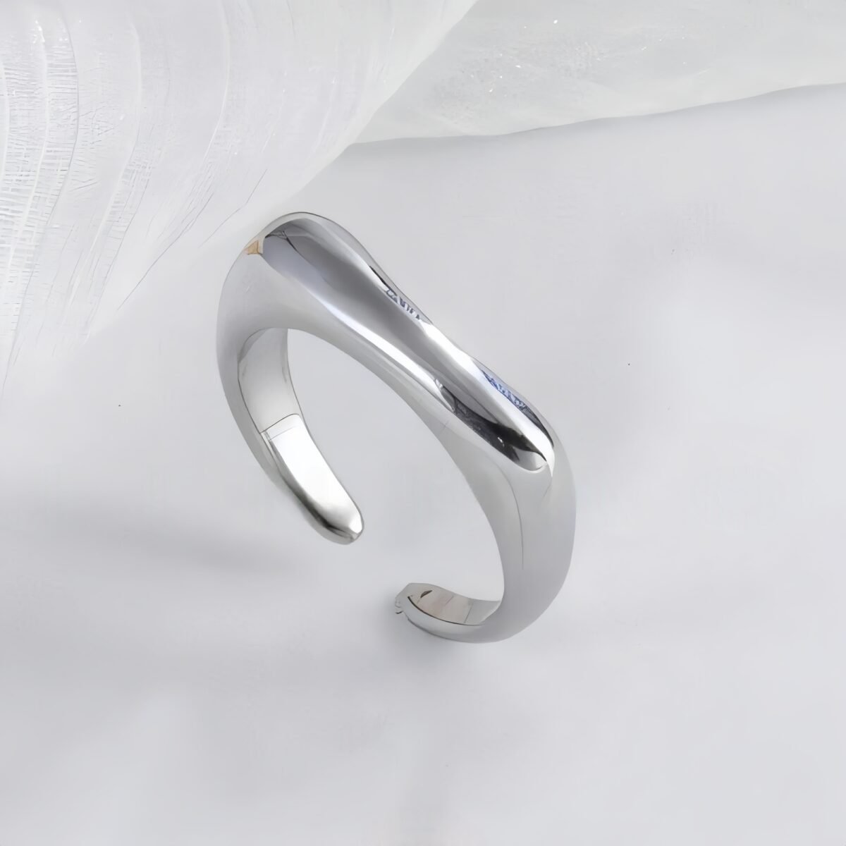 Elegant Simple Stainless Steel Curved Ring Women's Ring | G004076 - Image 5