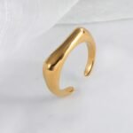 Elegant Simple Stainless Steel Curved Ring Women's Ring | G004076 - Image 2