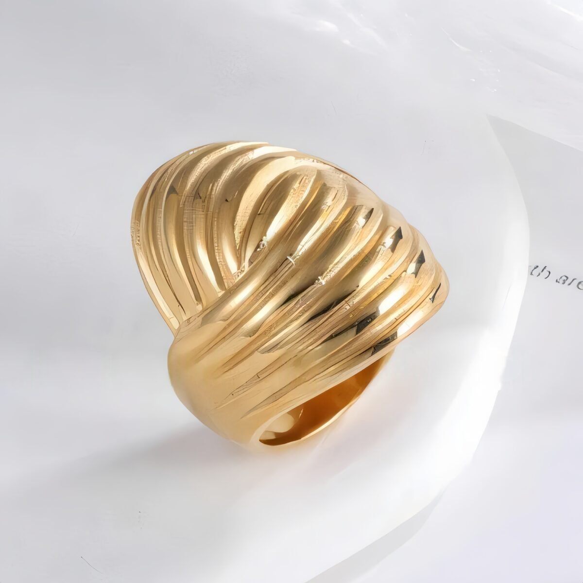 Elegant Spiral Pattern Stainless Steel Ring Women's Ring | ML044 - Image 2