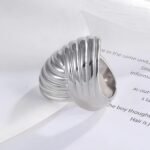 Elegant Spiral Pattern Stainless Steel Ring Women's Ring | ML044 - Image 5