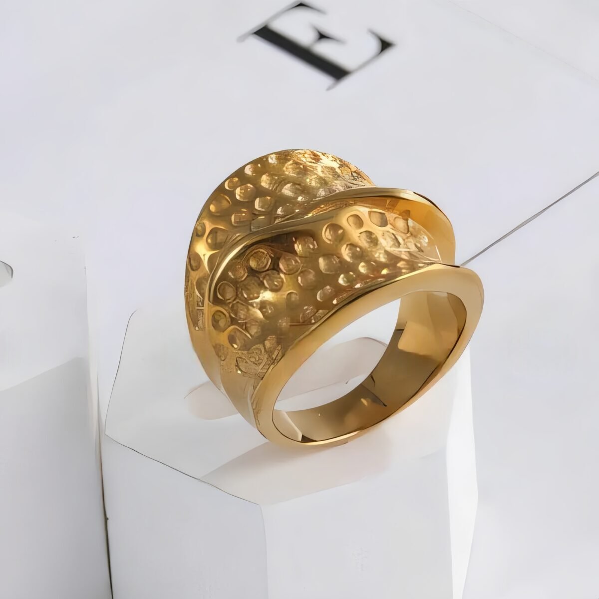 Fashion Creative Textured Stainless Steel Ring Women's Ring | DZ1366 - Image 2