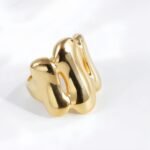 Fashion Streamlined Stainless Steel Wavy Ring Women's Ring | G004270-1 - Image 3