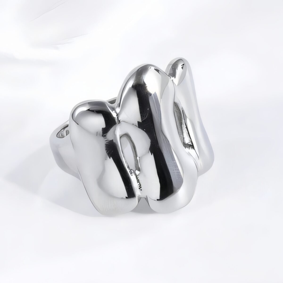 Fashion Streamlined Stainless Steel Wavy Ring Women's Ring | G004270-1 - Image 5