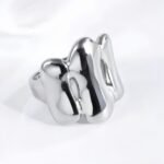 Fashion Streamlined Stainless Steel Wavy Ring Women's Ring | G004270-1 - Image 5